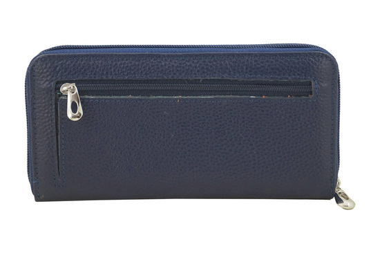 Portfel skórzany z zabezpieczeniem RFID - Granatowy 