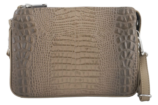 Torebka damska z motywem CROCO - Brązowa jasna 