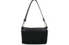 Pojemna torebka listonoszka ze skóry i zamszu - Czarna