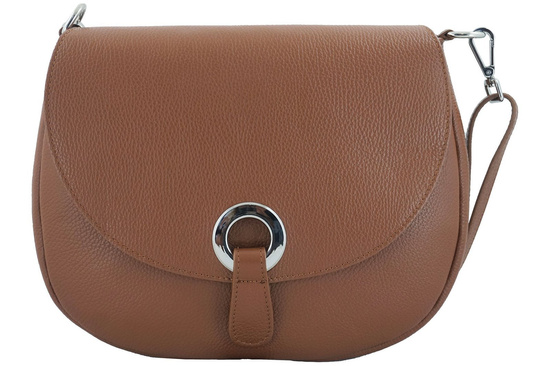 Duża torebka listonoszka ze skóry - Brązowa jasna