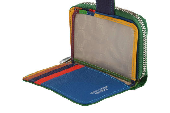 Portfel skórzany młodzieżowy - kolorowy - Zielony