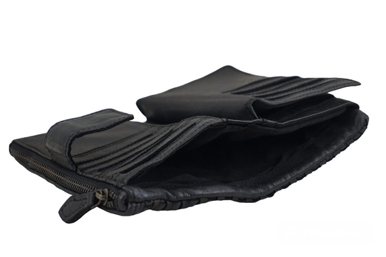 Ekskluzywny portfel z miękkiej skóry - Czarny 