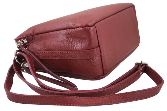 Torebka skórzana damska włoska - Czerwona