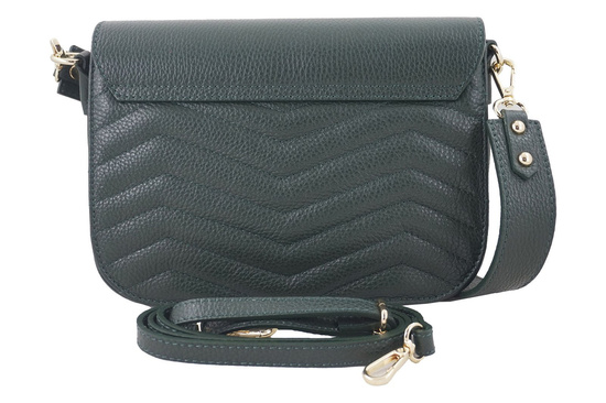 Torebka skórzana crossbody włoska - Granatowa