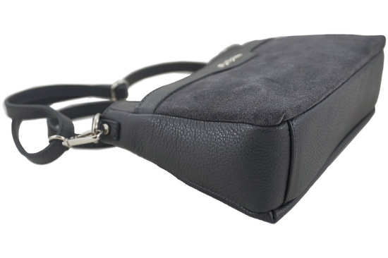 Wizytowa torebka damska skórzana - Różowa pudrowa