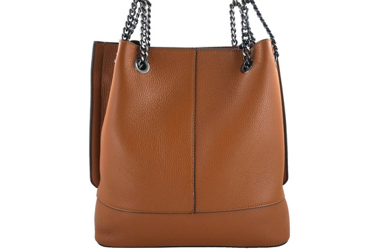 Modna torebka skórzana damska - Brązowa jasna 