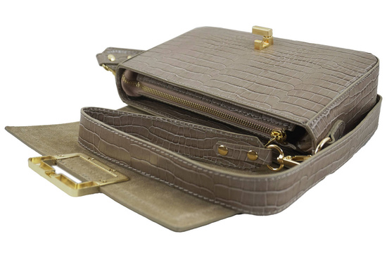 Wizytowe torebki z ozdobnym zapięciem - Beżowa 