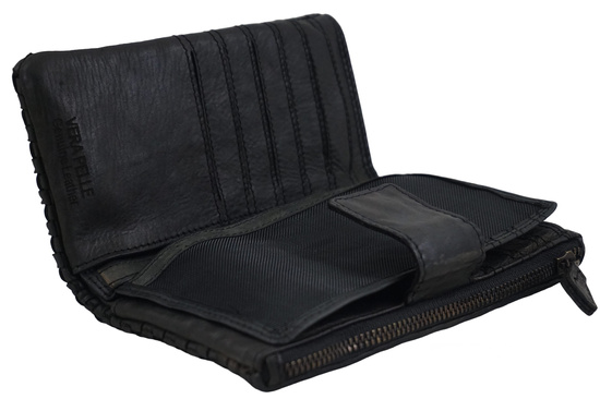 Ekskluzywny portfel z miękkiej skóry - Czarny 