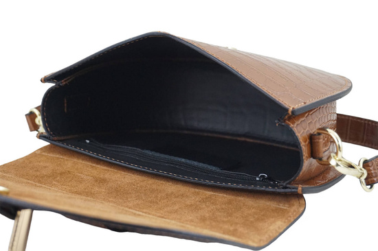 Listonoszka damska croco - Brązowa jasna 