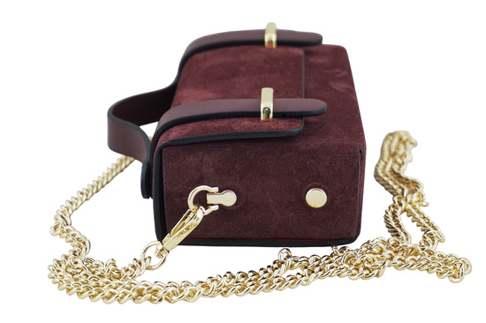 Zamszowa torebka Barberinis wizytowa - Bordowa 