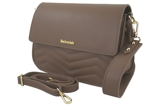 Torebka skórzana crossbody włoska - Granatowa