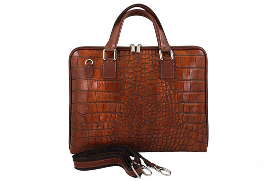 Torba na laptopa damska skórzana Barberinis - Brązowa 