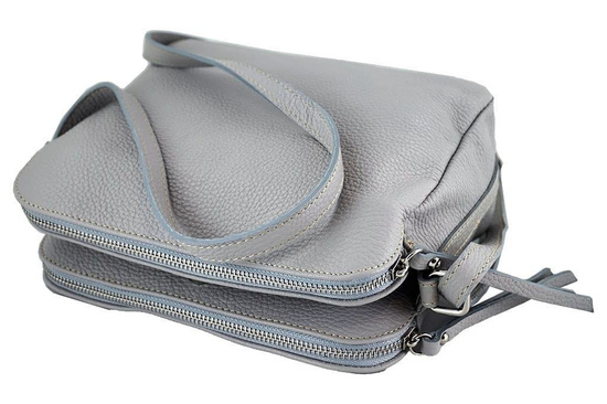 Torebka skórzana damska włoska - Bordowa