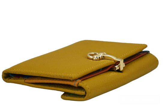 Elegancki portfel ze złotym zapięciem - Żółty ciemny 