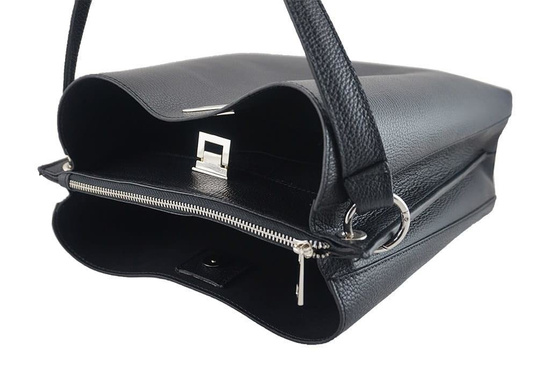 Duża torba damska skórzana na ramię - Brązowa