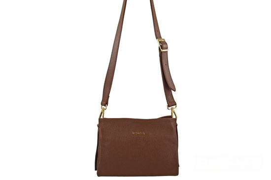 Funkcjonalna torebka damska na ramię - Brązowa