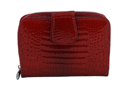 Ekskluzywny portfel damski lakierowany - Czerwony
