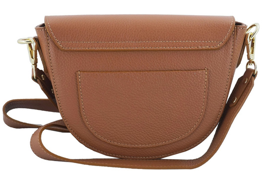 Skórzana torebka listonoszka damska - Fioletowa 