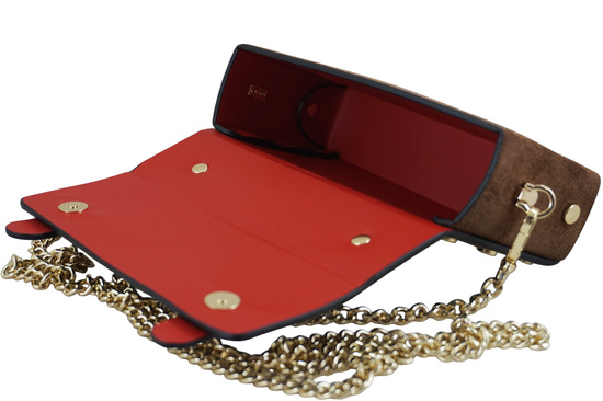 Zamszowa torebka Barberinis wizytowa - Brązowa  