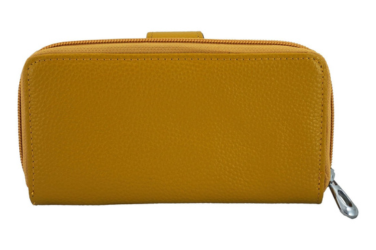 Kolorowy portfel skórzany damski - Żółty ciemny