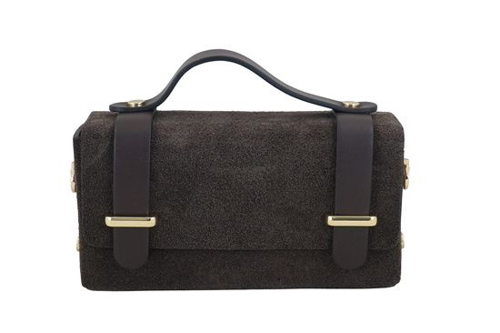 Zamszowa torebka Barberinis wizytowa - Brązowa ciemna 