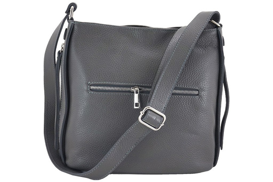 Praktyczna i stylowa listonoszka skórzana - Zielona ciemna