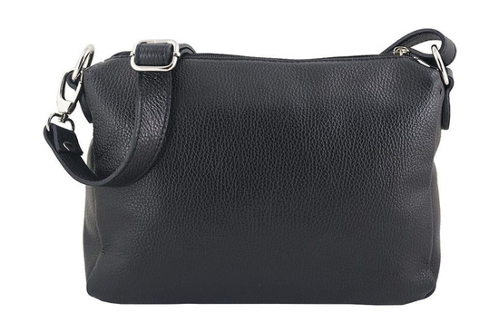 Listonoszka ze skóry naturalnej - Czarna