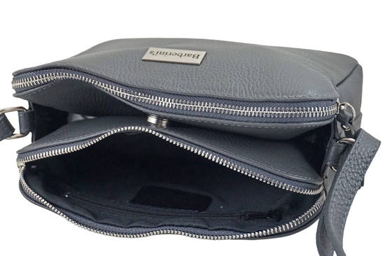 Torebka skórzana damska włoska - Szara ciemna 