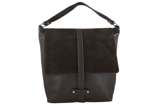 Torba skórzana Shopper bag A4 - Bordowa
