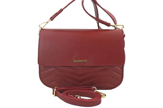 Torebka skórzana crossbody włoska - Czerwona 