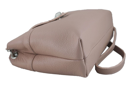 Torebka damska skórzana crossbody - Szara ciemna 