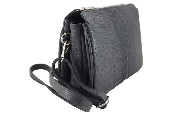 Torebka damska z motywem CROCO - Bordowa 