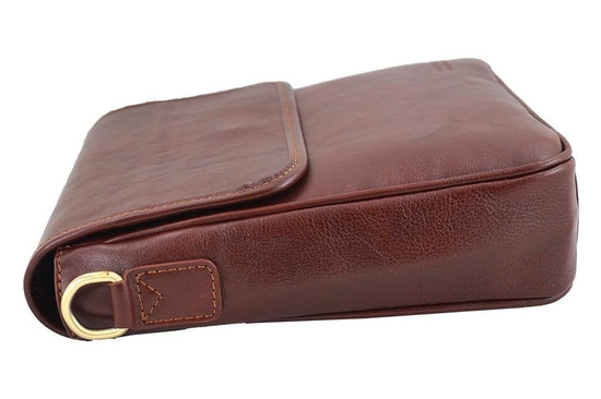 Torba męska ze skóry naturalnej na ramię - Brązowa