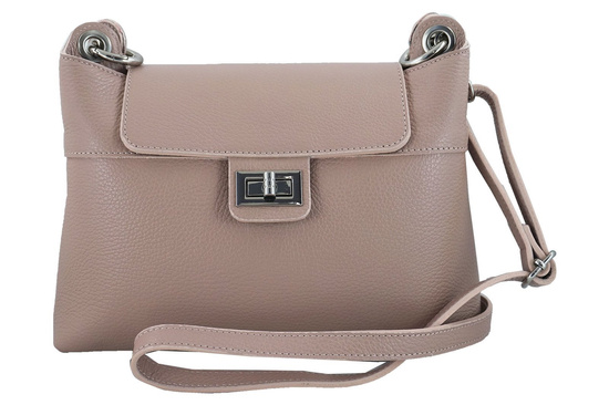 Torebka damska skórzana crossbody - Beżowa