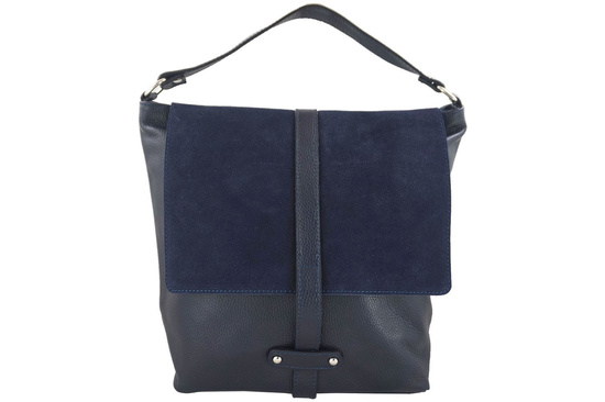 Torba skórzana shopper bag A4 -Brązowa ciemna 