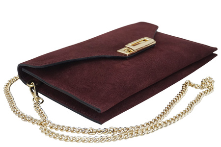 Stylowa kopertówka zamszowa Barberinis - Bordowa 