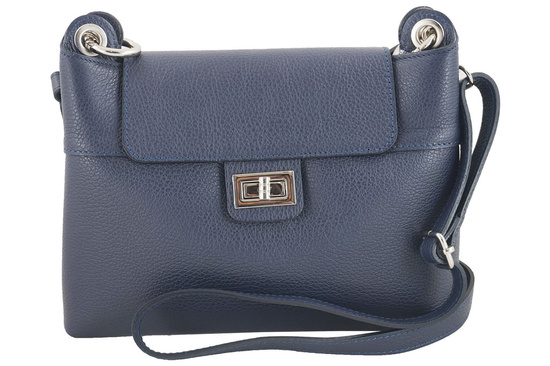 Torebka damska skórzana crossbody - Granatowa