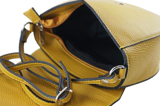 Damska skórzana listonoszka włoska - Beżowa ciemna