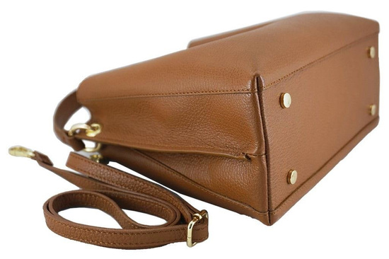 Klasyczna listonoszka ze skóry naturalnej - Granatowa