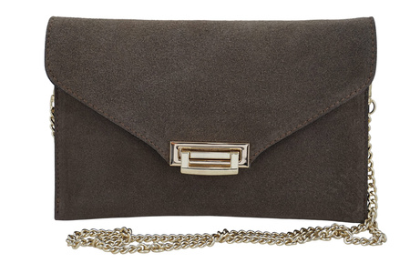 Stylowa kopertówka zamszowa Barberinis - Beżowa ciemna 