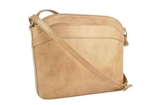 Klasyczne listonoszki damskie skórzane - Barberini's - Brązowe 