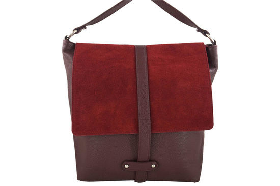 Torba skórzana shopper bag A4 -Brązowa ciemna 