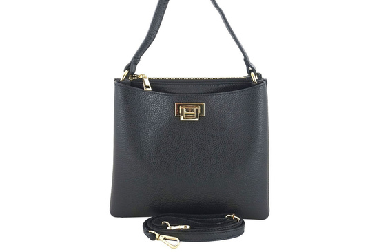 Klasyczna listonoszka ze skóry naturalnej - Granatowa