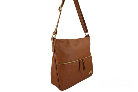 Duża klasyczna torba na ramię - Brązowa jasna