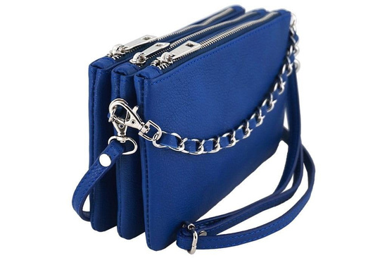 Modna włoska listonoszka skórzana - Barberini's - Granatowa