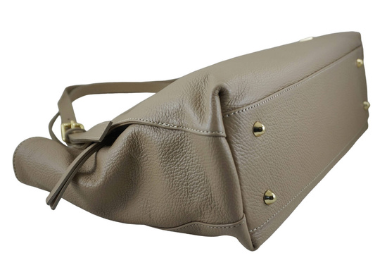 Modna shopperka damska na ramię - Beżowa 