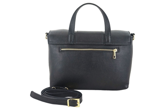 Klasyczna torebka skórzana "kratka" - Czarna 