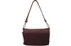Pojemna torebka listonoszka ze skóry i zamszu - Bordowa