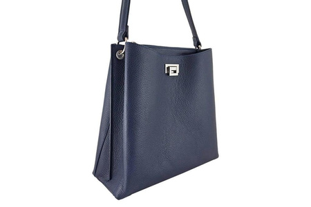 Duża torba damska skórzana na ramię jasnobrązowa