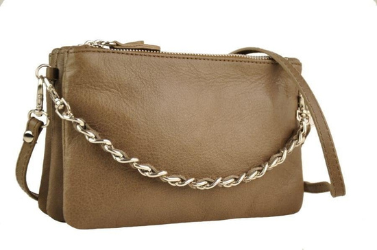 Modna włoska listonoszka skórzana - Barberini's - Granatowa